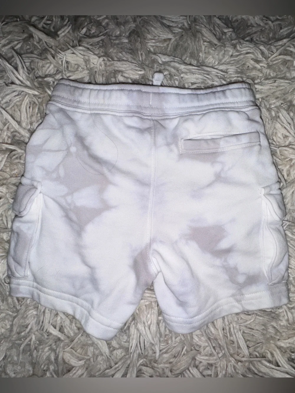 Baby Gap White Washed Tie-Dye Cargo Cotton Shorts - White/Grey